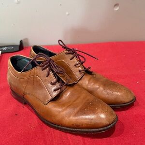 Cole Haan Brown Leather Oxfords with Burgundy Laces